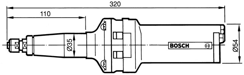Meuleuse droite Bosch pro pneumatique puissante de 550 W.